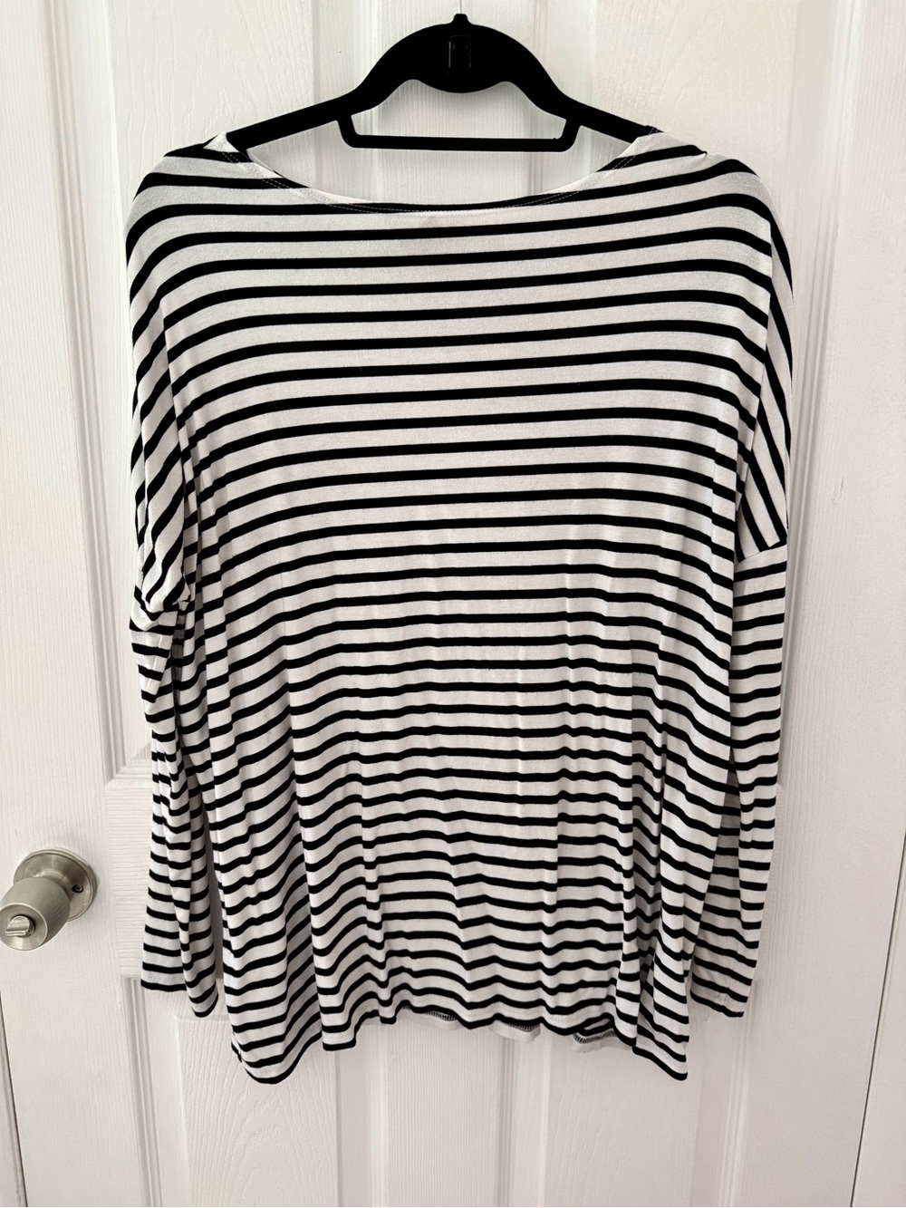 HATCH The Perfect Longsleeve Tee Black and White Stripes Size Medium